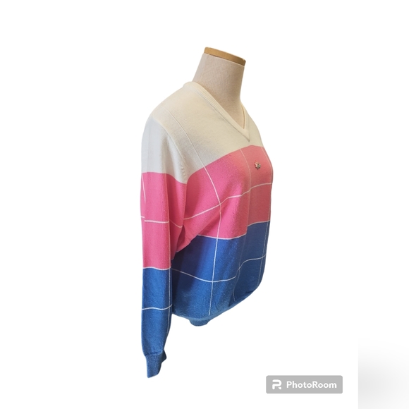 Vintage lady la mode pullover v-neck sweater - Picture 3 of 5